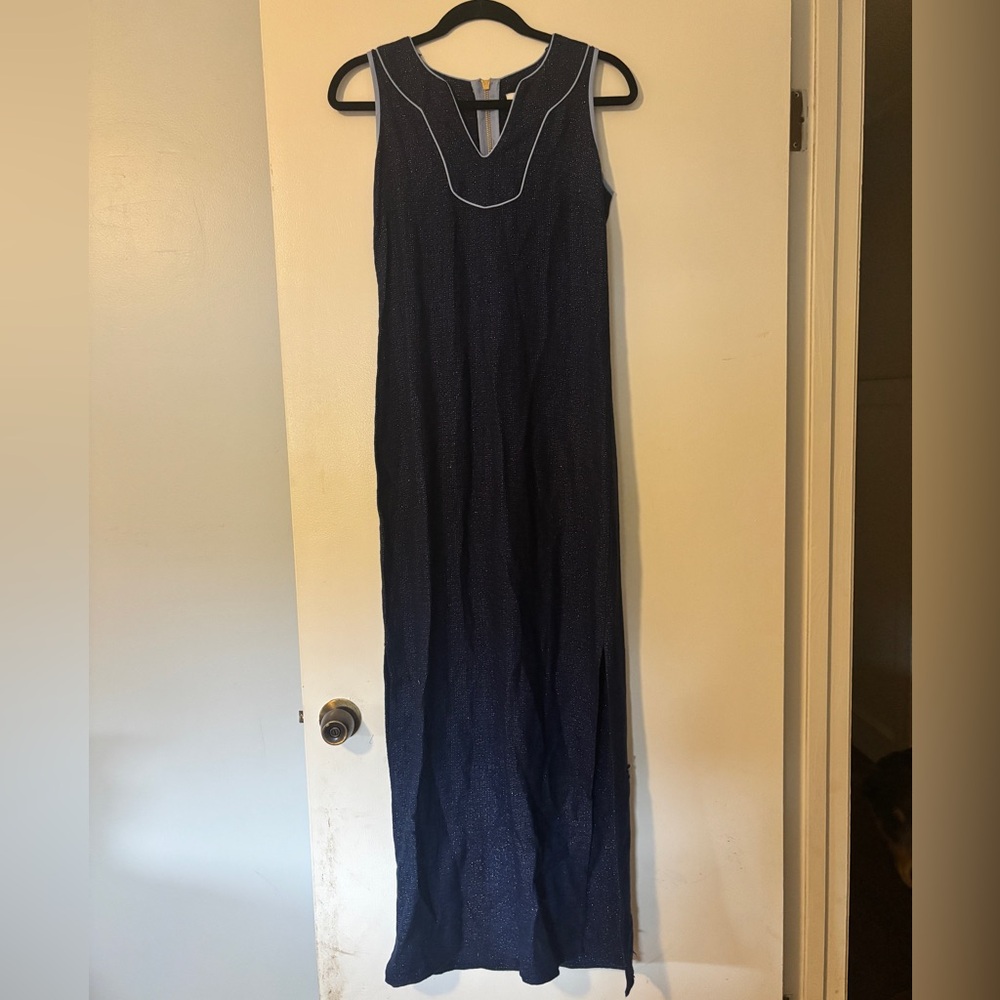 Sail to Sable Navy Glitter Maxi Dress, Size XXS